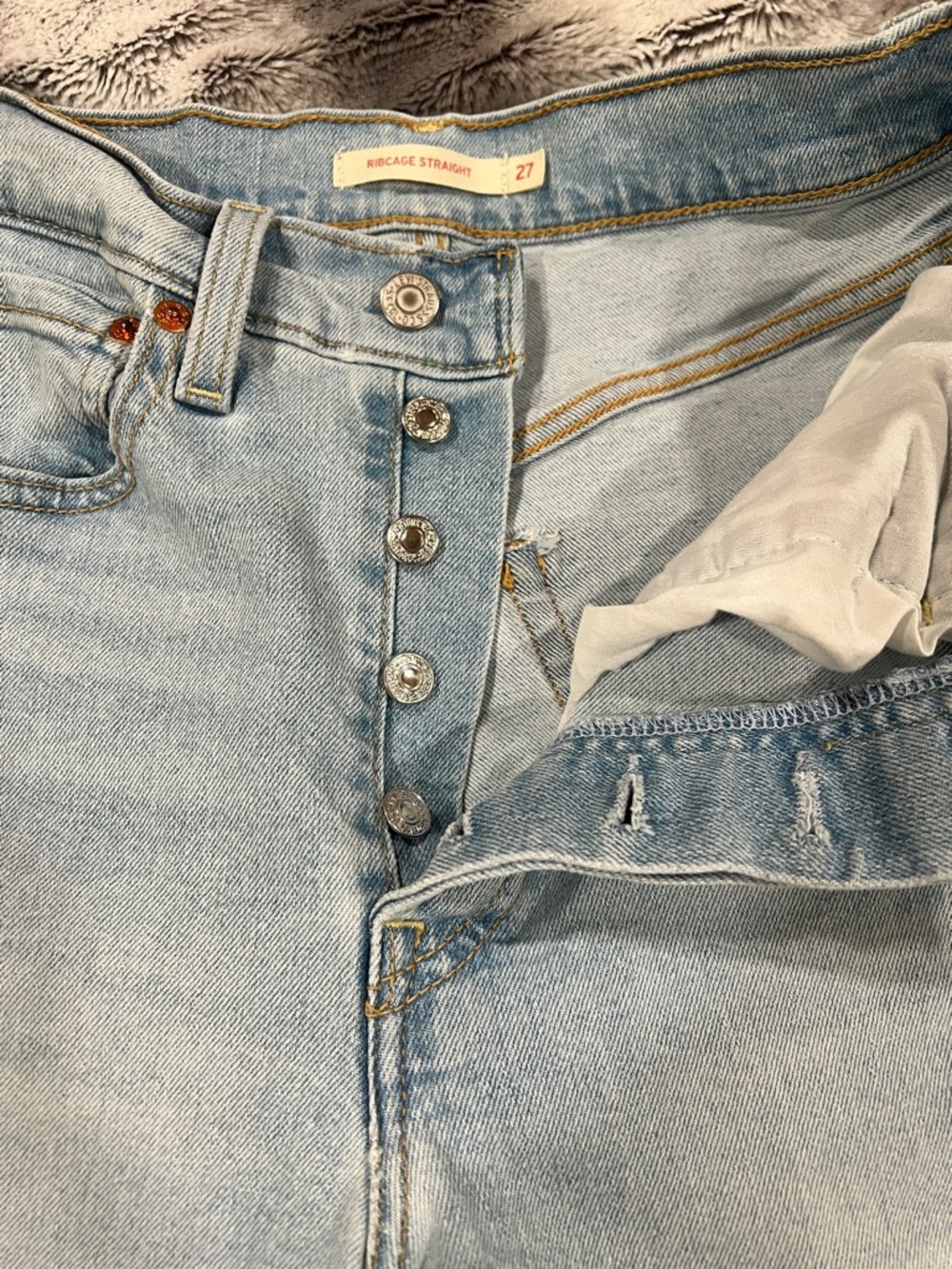 Levis Ribcage Straight High-Rise Light Wash Blue - Size 27 - Picture 9 of 11